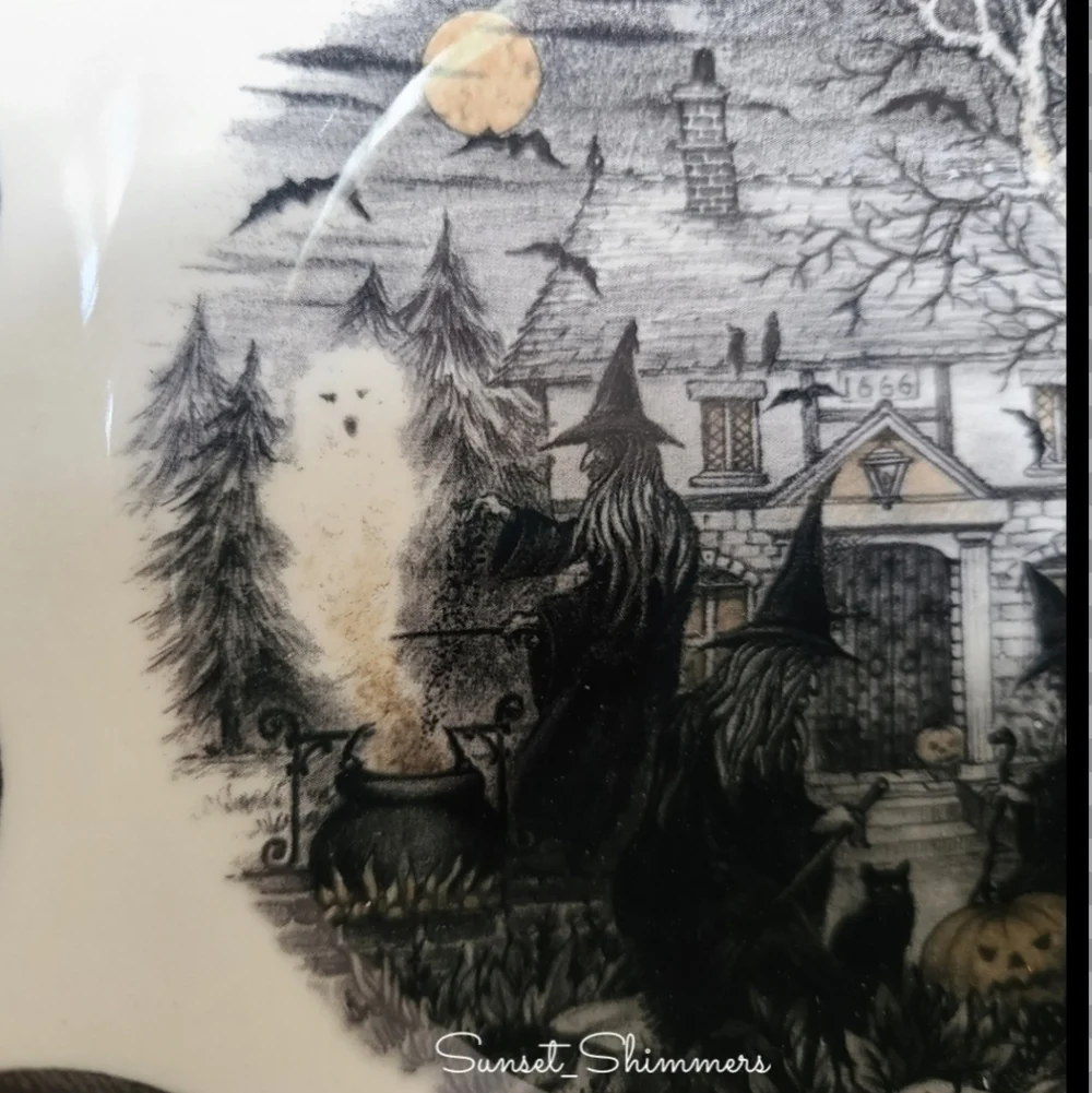 COVEN 4pc BOWL Set ROYAL STAFFORD Halloween WITCH Trio 1666 Salad Soup Pasta New